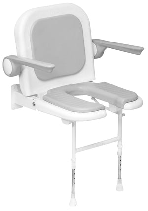 Fauteuil de Douche Pliant Rembourré Gris - AKW