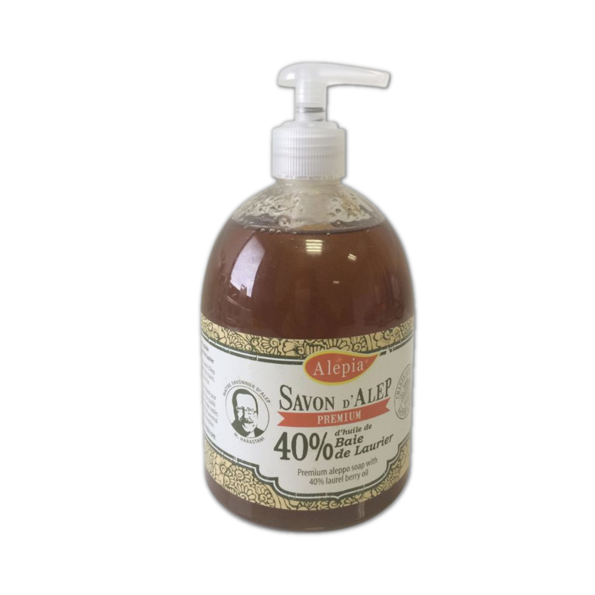 Savon liquide d'Alep Premium 40% de Laurier 500ml - Alépia