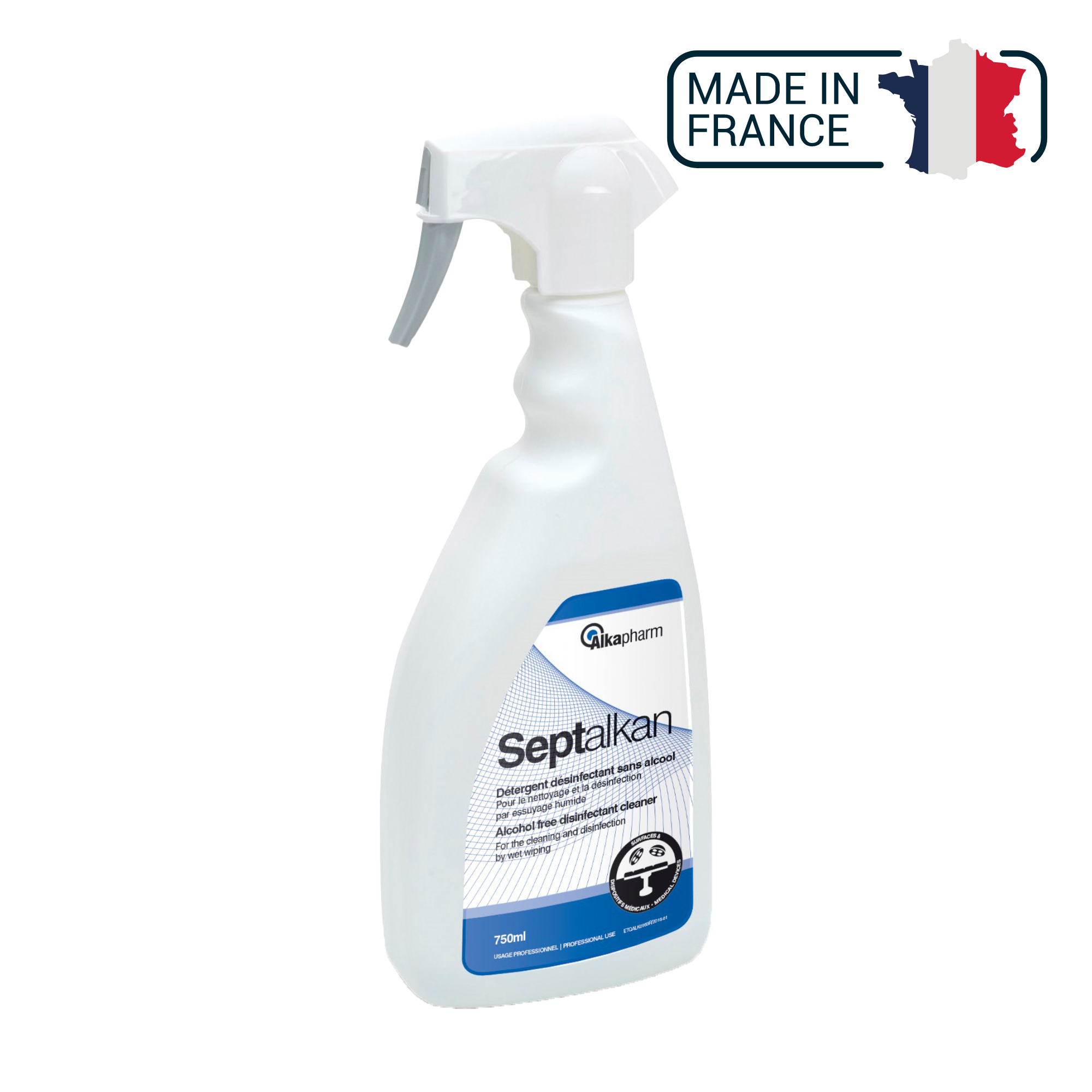 Septalkan - Désinfection des surfaces - Flacon spray - 750 ml - Alkapharm