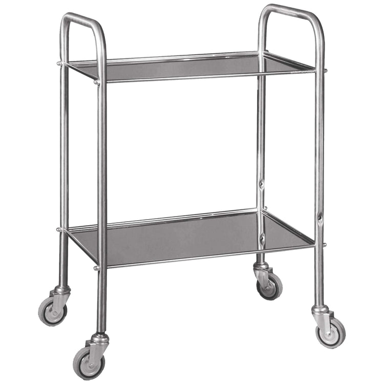 Guéridon en inox - 2 plateaux - 40 x 60 cm - CARINA MEDICAL