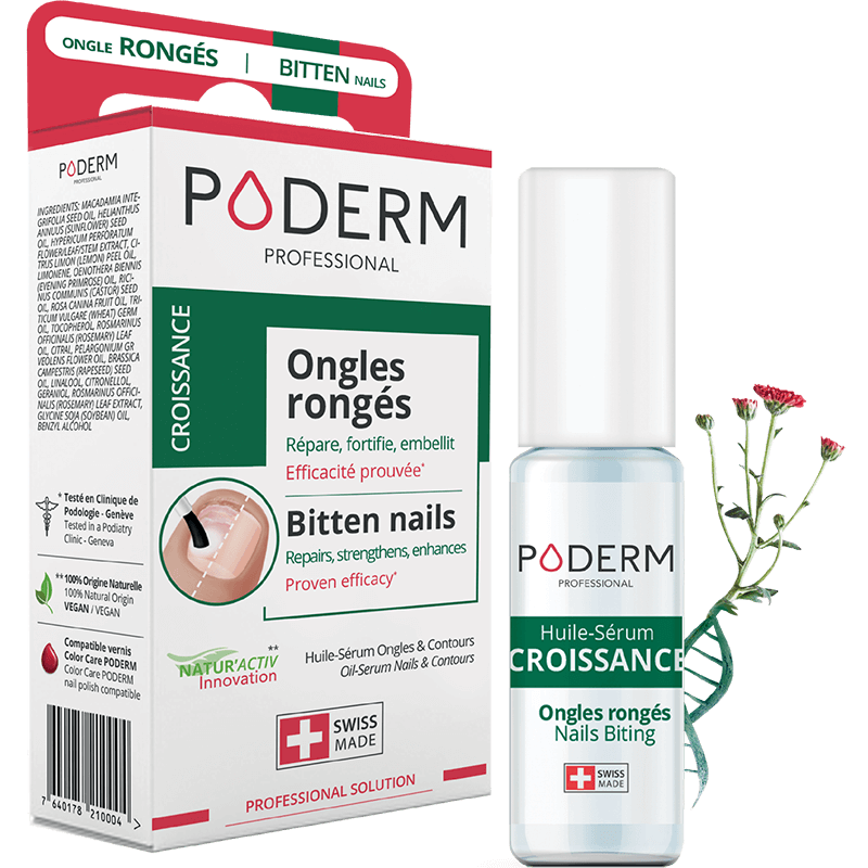 Traitement Sérum Ongles rongés - 8ml - Croissance - Poderm Professional