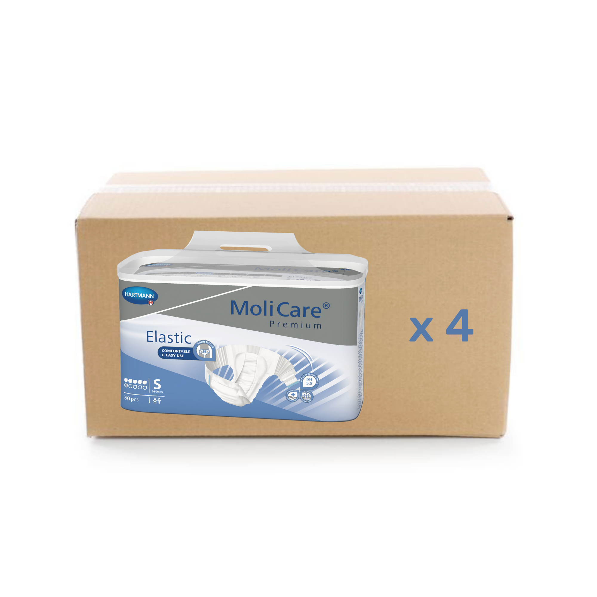 Change Molicare Premium Elastic - 6 gouttes - S - Hartmann - carton 3x30U